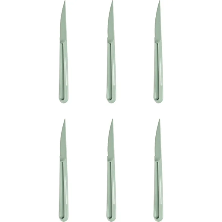 MICHELINO 6-teiliges Mehrweg Kunststoffbesteck-Set Serie Alythia Messer Grün