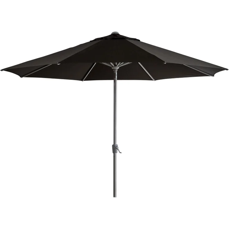 Sonnenschirm Abriola von Brafab aus Aluminium, rund und neigbar, Schwarz, Ø 330 cm – Bild 1