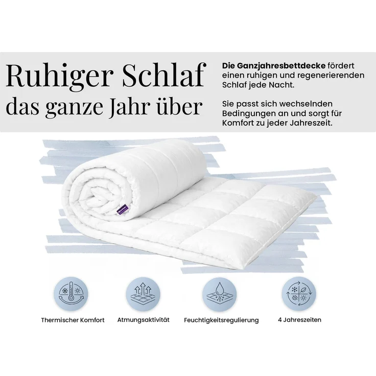 Anti-Stress Bettdecken-Set CALIMA 200 x 220 – Ganzjahresdecke mit Carbonfasern, 2x Kissen 80 x 80, Waschbar 40°C, Allergikergeeignet – Bild 5