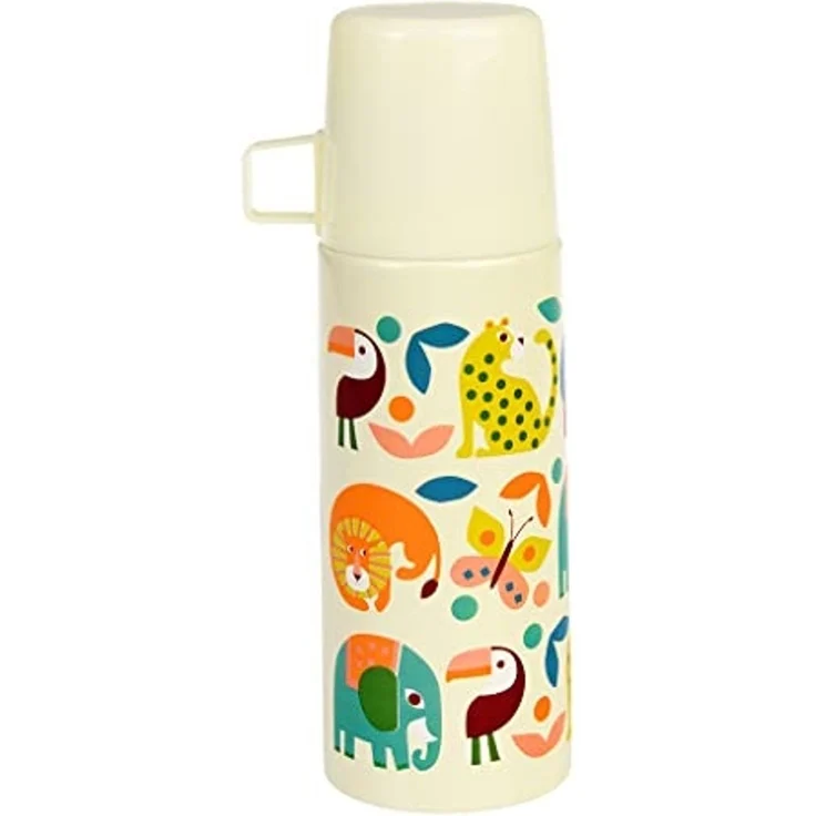 Rex London Isolierflasche Wild Wonders mit Kunststoff Becher, Edelstahl Isolierkanne, für 350 ml, Auslaufsicher - Druckknopf-Verschluss – Bild 3