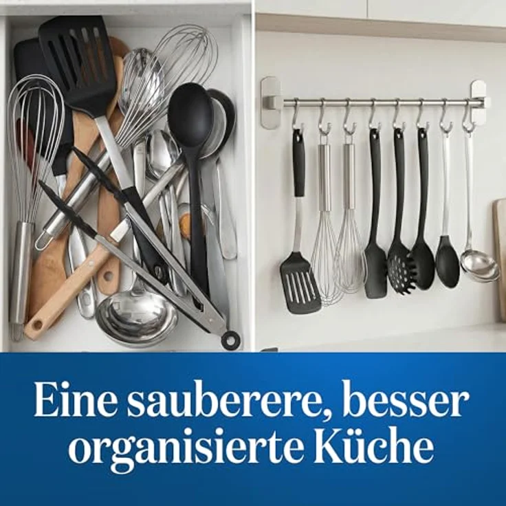 JOEJI’S KITCHEN Hakenleiste Hakenleiste Küchenstange - Starker Selbstklebend 3M Ohne Bohren – Bild 7