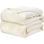 WAVVE Kuscheldecke Flauschig Decke Fleecedecke - Sofadecke Klein Wohndecke Couchdecke, Decke Sofa Weich Creme, Leicht Sofaüberwurf 130x150 cm