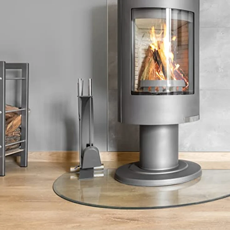 HOOZ Tischplatte aus Glas Ø 60 x 0,6 cm oder als Funkenschutzplatte für den Kamin (Klarglas, 1 St, ESG-Sicherheitsglas), mit hochwertigem Facettenschliff – Bild 5