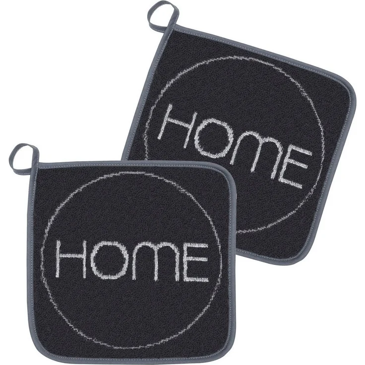 Kracht Topflappen Home, (2-tlg, 2-teilig), 2er Set Topflappen, Baumwoll Frottier, ca. 22x22 cm – Bild 1