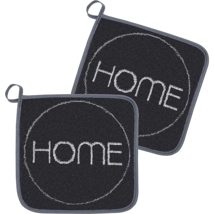 Kracht Topflappen Home, (2-tlg, 2-teilig), 2er Set Topflappen, Baumwoll Frottier, ca. 22x22 cm