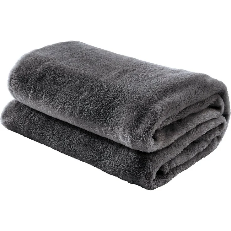 Wohndecke Wohndecke "Salerno", Erwin Müller, Teddy-Fleece Uni – Bild 1