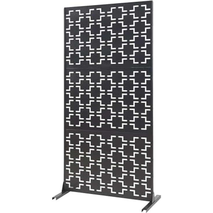 Indoor Trennwand Aaskis Stahl 200x100x50 cm Schwarz [casa. pro] – Bild 2
