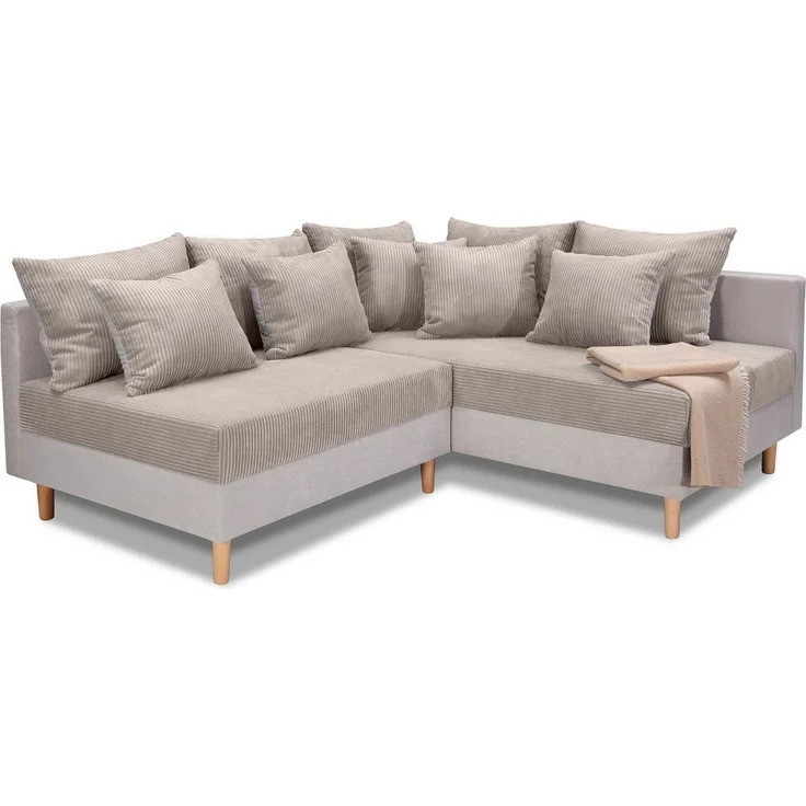 COLLECTION AB Ecksofa L-Form, Ecksofa,Ottomane rechte Seite montierbar,Komfortablen bonnelfederkern – Bild 2