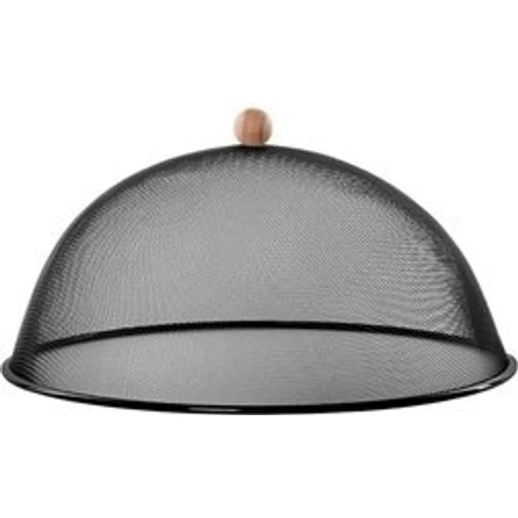 esschert design Fliegenhaube, Edelstahl Fliegenhaube mit Holzknauf, Ø43 cm Tellerhaube schwarz – Bild 6