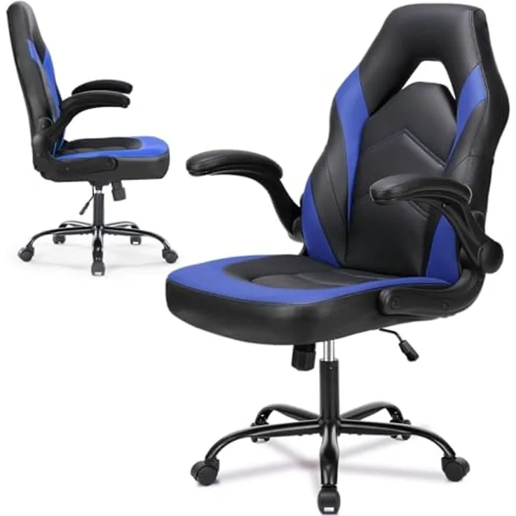 SURFOU Gaming Stuhl, Chair Sessel Bürostuhl, Schreibtischstuhl Ergonomischer, Gamer Stühle Gamerstuhl Männer Gamingstuhl Gamingstühle Gaming-Stuhl Computerstuhl Computersessel Gamingsessel, Blau