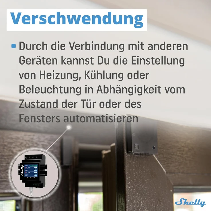 Shelly Blu Door/Window Schwarz | Bluetooth Smart Tür- und Fenstersensor mit LUX-Sensor | Sicherheit | Unmittelbare Reaktion | iOS Android App | Gateway Erforderlich | Szenen-Aktivierung – Bild 6