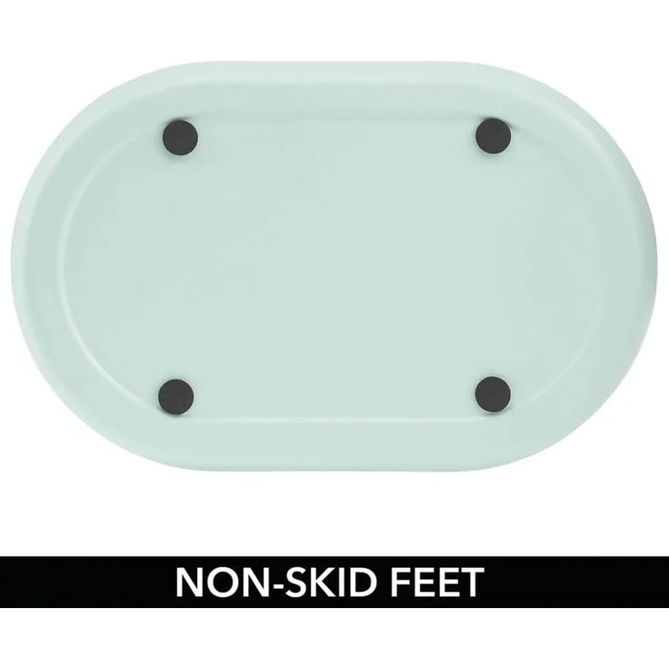 mDesign Mülleimer Abfalleimer Papierkorb Ordnung 9.5L Oval Metall Mintgrün – Bild 4