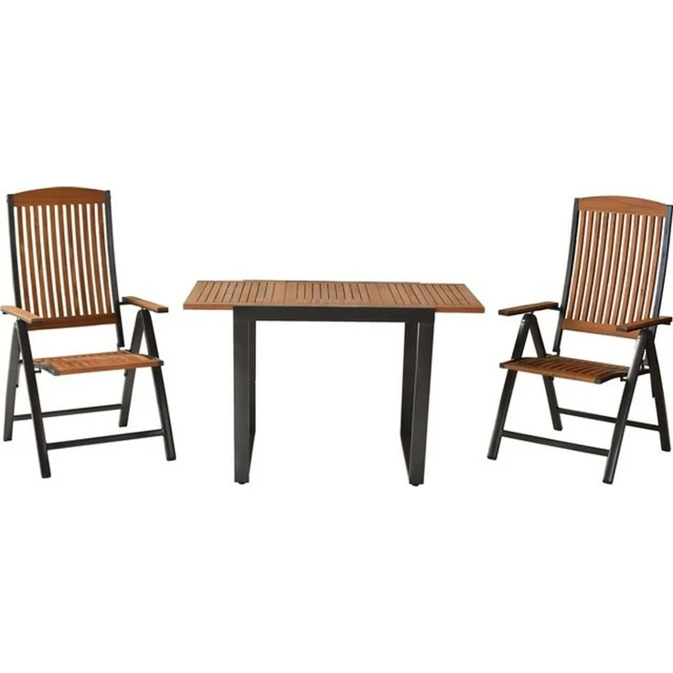 MERXX Balkonset »Athos«, (Set, 3-tlg), Rückenlehne 5-fach verstellbar, Tischplatte aus Akazienholz – Bild 4