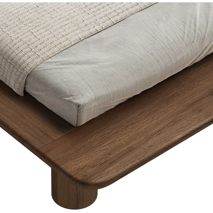 skølm 'Vestri' Futonbett 140x200 cm, Bettgestell aus Eiche Massivholz, Walnuss Optik lackiert, Massivholzbett 25 cm hoch, geeignet als Doppelbett – Bild 8