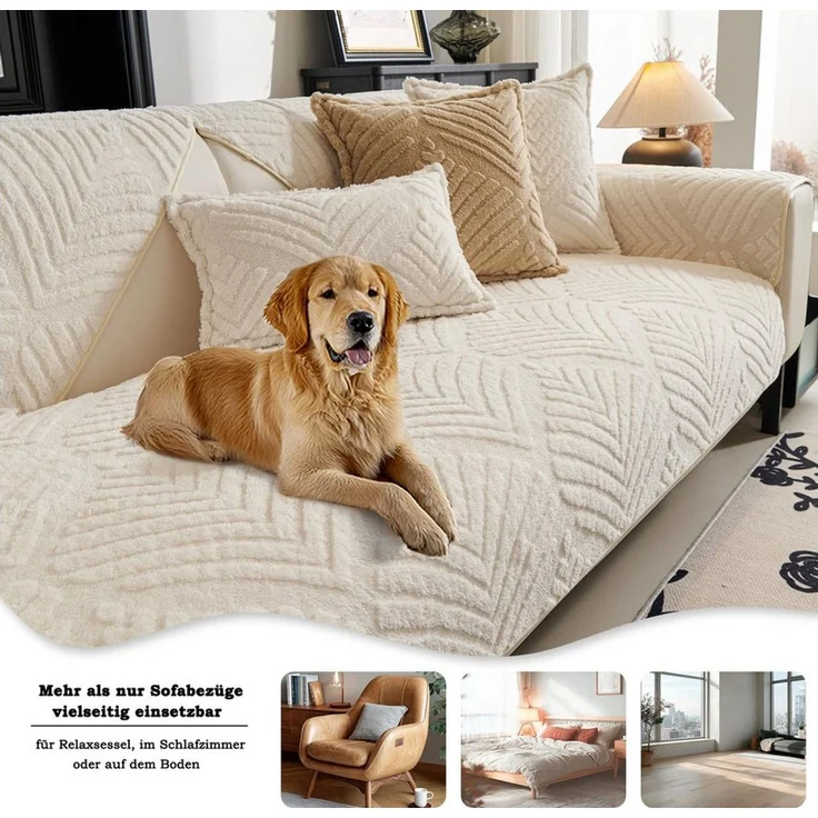 Zyronn Sofaschoner Weiche Sofa überzug, Waschbare Rutschfeste Couch überzug, Sofabezüge für Hunde, Haustiere und Kinder – Bild 4