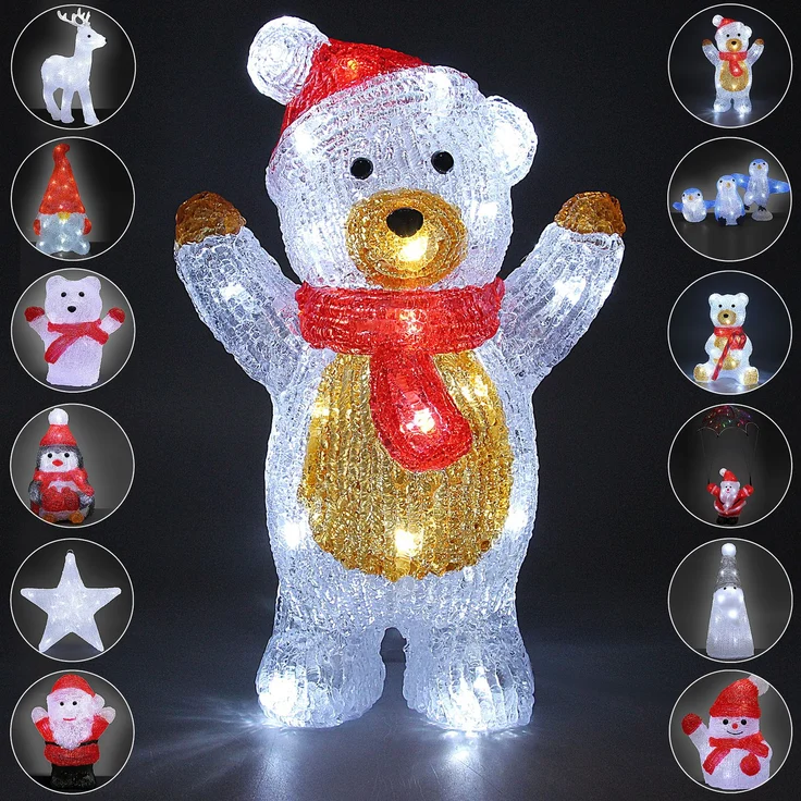 Deuba LED Acryl Figur Schneemann beleuchtet Weihnachtsdeko Weihnachten Weihnachtsfigur – Bild 1