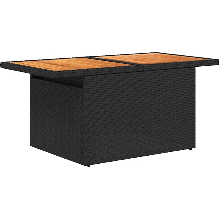 vidaXL 9-tlg. Garten-Sofagarnitur mit Kissen Schwarz Poly Rattan 3328099 – Bild 6