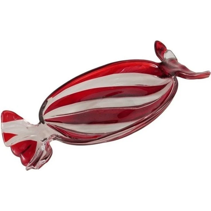 BOLTZE GRUPPE GmbH Servierplatte Servierschale SWEETY, 34,5 x 15,3 cm, Rot, Weiß, Glas, (1-tlg), in Form eines Bonbons – Bild 3
