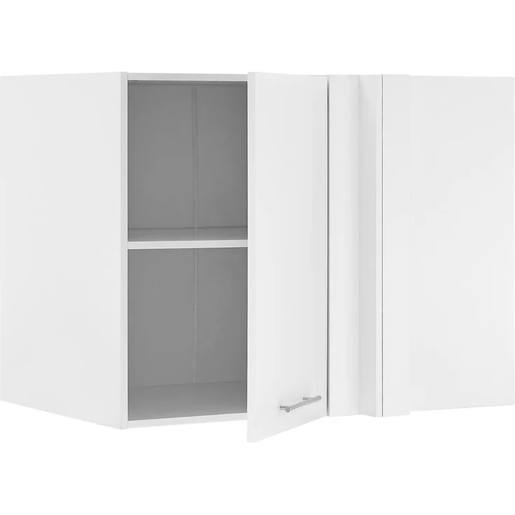 XORA 'PRIMUS' Aufsatz Eckschrank Küchenschrank, Holznachbildung weiß, 100 x 76 x 68 cm, höhenverstellbare Fachböden – Bild 3
