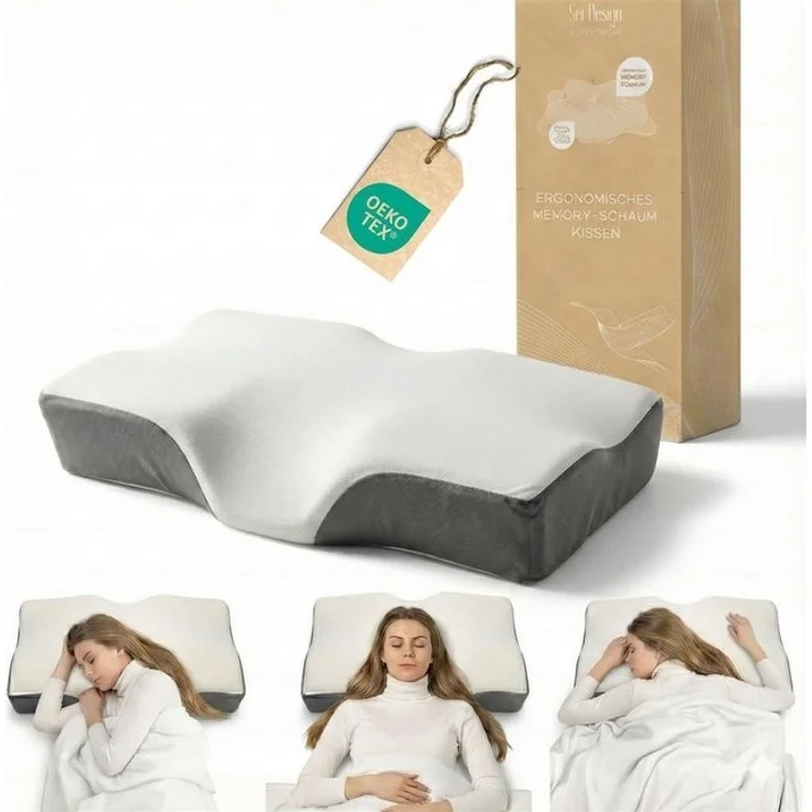 SEI Design Nackenstützkissen Sei Design orthopädisches Nackenstützkissen VISCO AIR, Viscoelastisch, Füllung: Memory Schaum, Bezug: Thermoregulierender Bezug, Seitenschläfer, Rückenschläfer, Bauchschläfer, Visco Elastik Schaum, Ergonomische Kontur, beid... – Bild 4