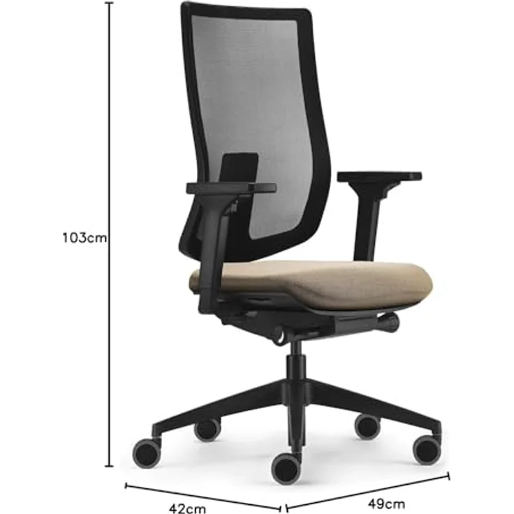 Sedus, se:do PRO Light 2, ergonomischer Bürostuhl, Netzmembran, Creme, höhenverstellbar – Bild 4