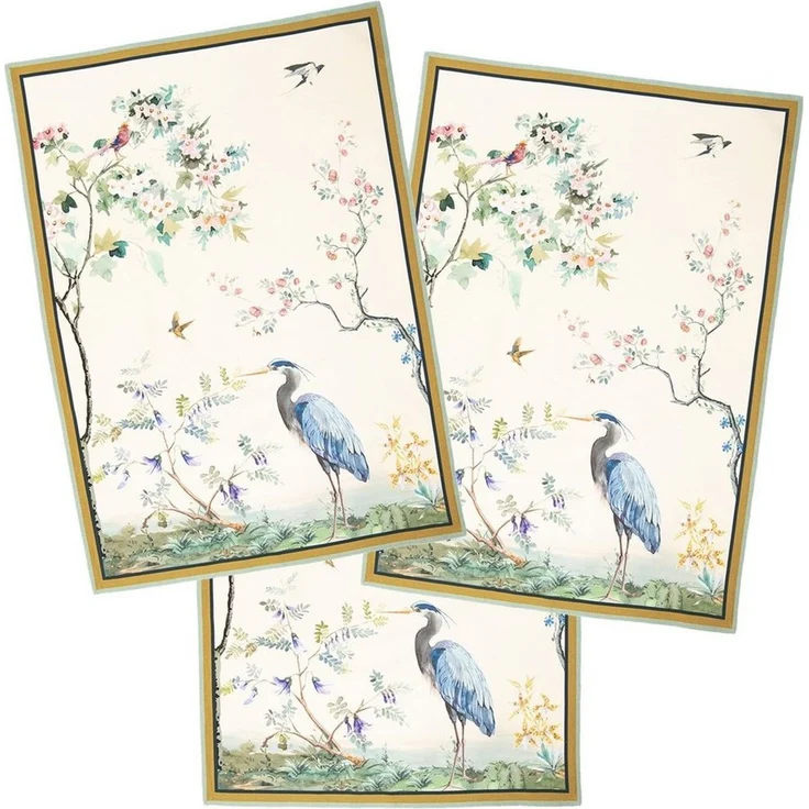 Clayre & Eef Geschirrtuch Birds in Paradise, (Set, 3-tlg, 3-teilig), Geschirrtücher (3 Stück), ca. 50x70 cm Baumwolle – Bild 2