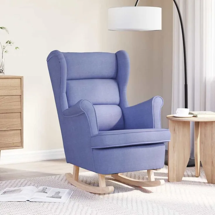 Schaukelsessel, Schaukelstuhl Jeansblau 74x90x102 cm Stoff