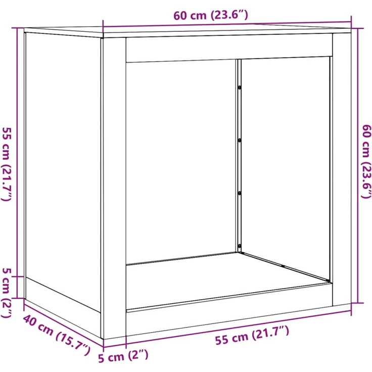 vidaXL Brennholzregal Grün 60x40x60 cm Stahl 851006 – Bild 10