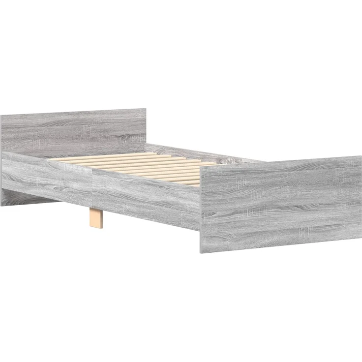 vidaXL Bettgestell mit Kopfteil Grau Sonoma 80 x 200 cm Holzwerkstoff 8009031 – Bild 3