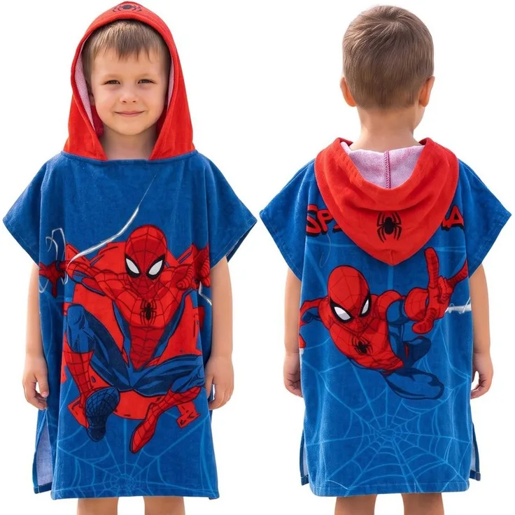 Sarcia. eu Kapuzenhandtuch MARVEL Spider-Man Kinder Schwimmhandtuch, Poncho mit Kapuze 50x115 cm