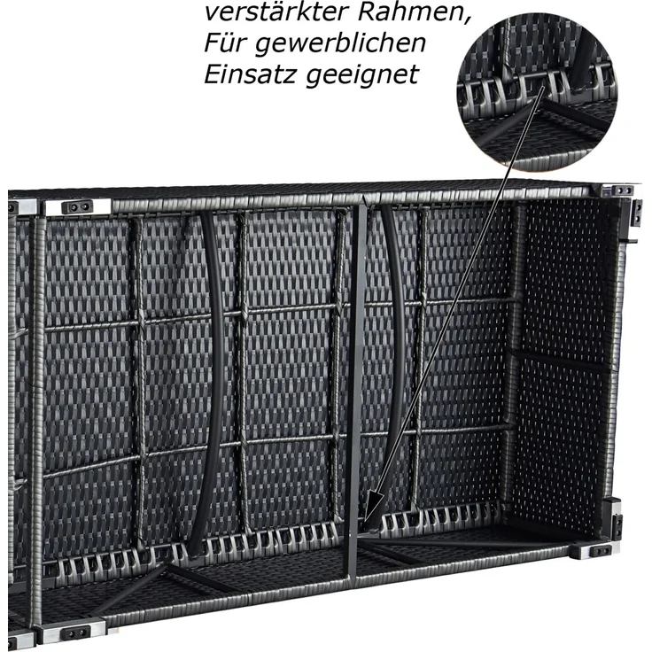 Sonnenliege Verona High mit Rollen und Auflage Creme-Weiss, Farbe Grau Silber – Bild 6