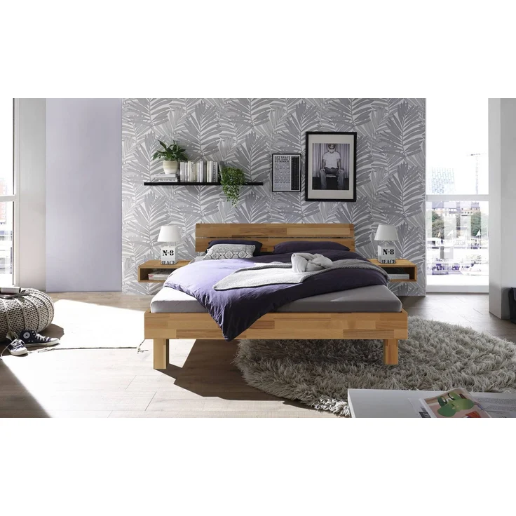 Hasena Massivholzbett Prato Kernbuche massiv geölt 200x210 cm, Fußhöhe 20 cm – Trento – Bild 2