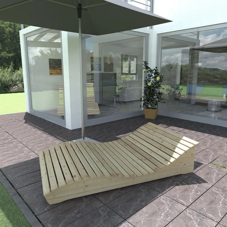 Gartenliege "Relax-Gertl" (Lärche) 1-teilig Liegebreite 140 cm Himmelsliege – Bild 8