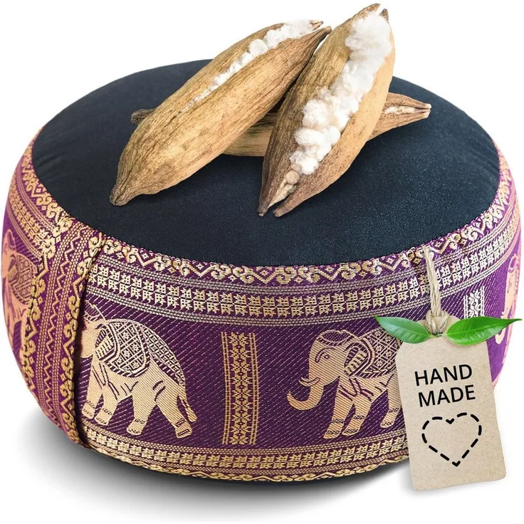 livasia Meditationskissen Zafukissen (Deluxe) - 32x20 cm, Kapok, vegan, handgefertigt