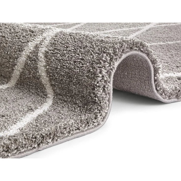 Elle Decoration Passion Hochflor Teppich Wohnzimmerteppich - Weich Flauschig Langflor Shaggy Flokati Rauten Muster für Wohnzimmer Esszimmer Küche oder Schlafzimmer Creme Grau, 160x230cm – Bild 4