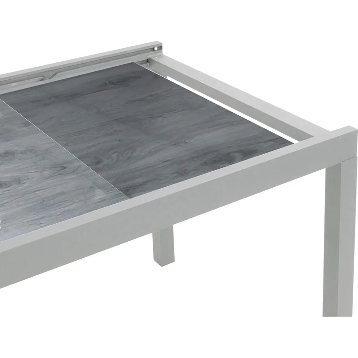 greemotion Ausziehtisch Monza, Glastischplatte, Keramiklook, 160/240 x 75 x 90 cm, Silber / Grau – Bild 9