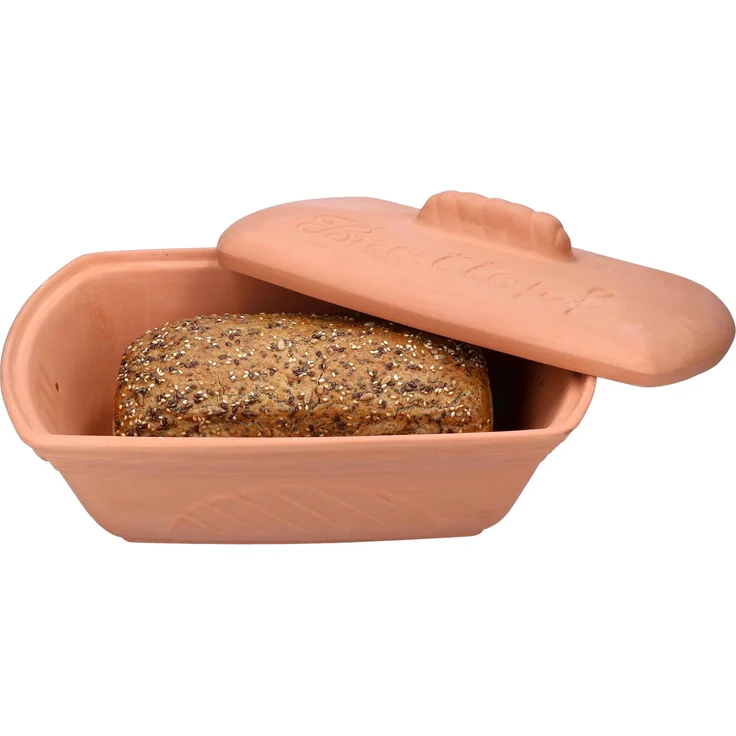 Terra Brottopf Brotkasten mit Deckel Brötchen Toast Aufbewahrungsbox Ton – Bild 2