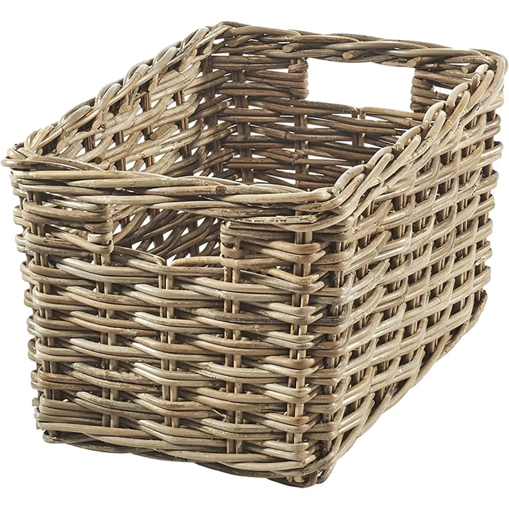 Kobolo Aufbewahrungskorb Regalkorb Rattan kubu mit Grifflöchern – Größe S – Bild 1