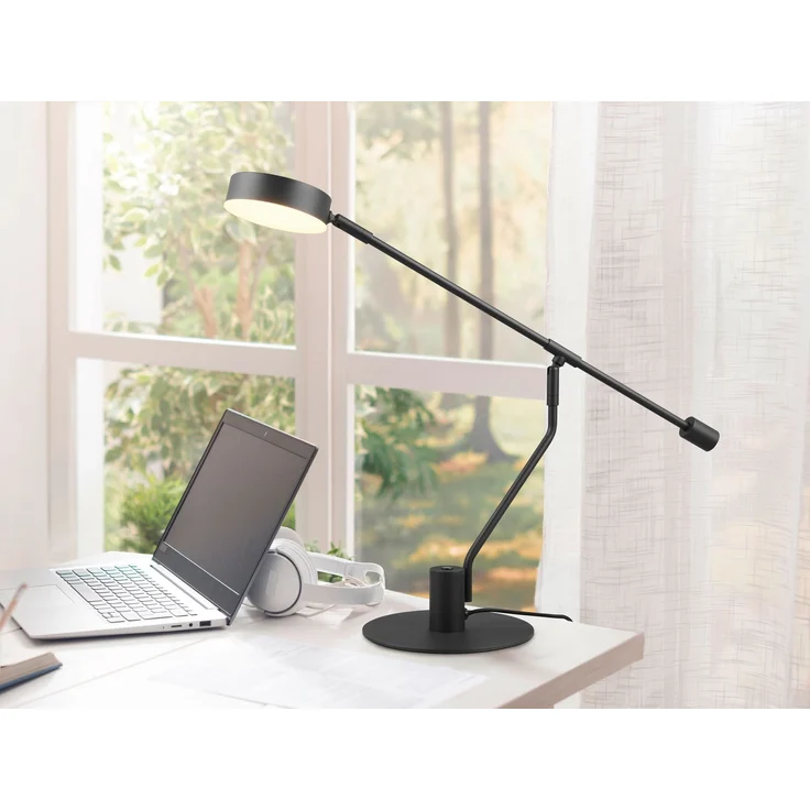 LED Schreibtischlampe MANDURO Schwarz, dimmbar & Tageslicht, 64cm groß – Bild 1