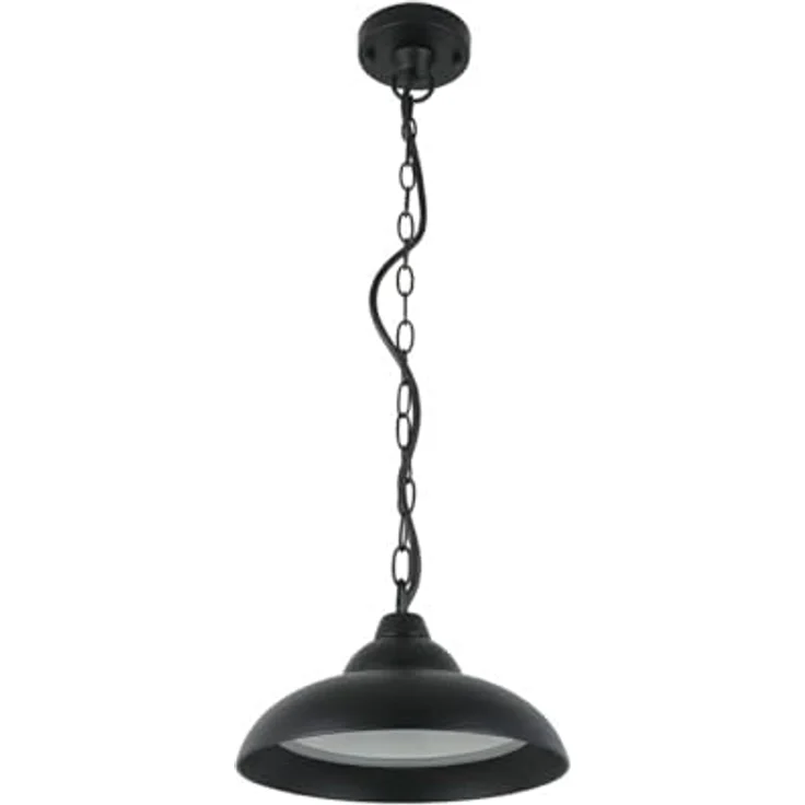 Licht-Erlebnisse LED Hängelampe außen, Aluminium, 25 cm, max. 73 cm höhenverstellbar, IP54, schwarz, 3000 K warmweiß, 640 lm, modern, Pendelleuchte für Veranda und Outdoor – Bild 2
