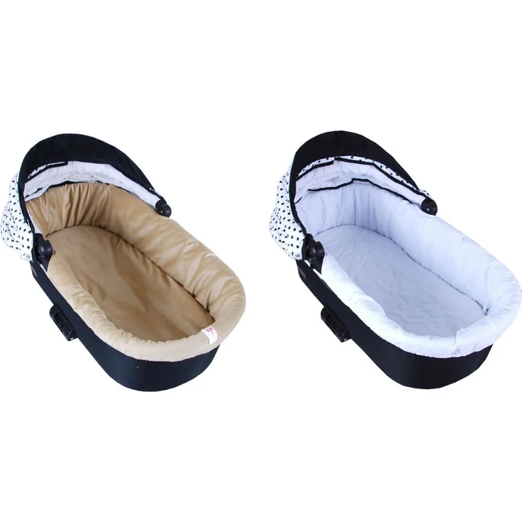 BabyLux Kinderwagen-Bezug BABYLUX Nestchen für Kinderwagen BABYWANNE + Matratze 2 Tlg Set, W103 Velvet Beige – Bild 2