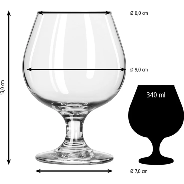 LIBBEY Whiskyglas Libbey Brandy Glas 12er Set -EMBASSY-, 12-tlg, Glas, 340 ml, hochwertig verarbeitet, im modernen Design – Bild 4