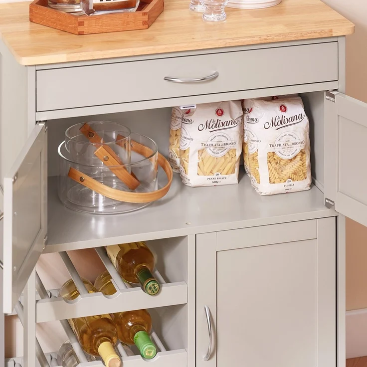 SoBuy FKW45-KA Küchenwagen, MDF, Lackiert, Hellgrau, 67 x 87 x 38 cm – Bild 10