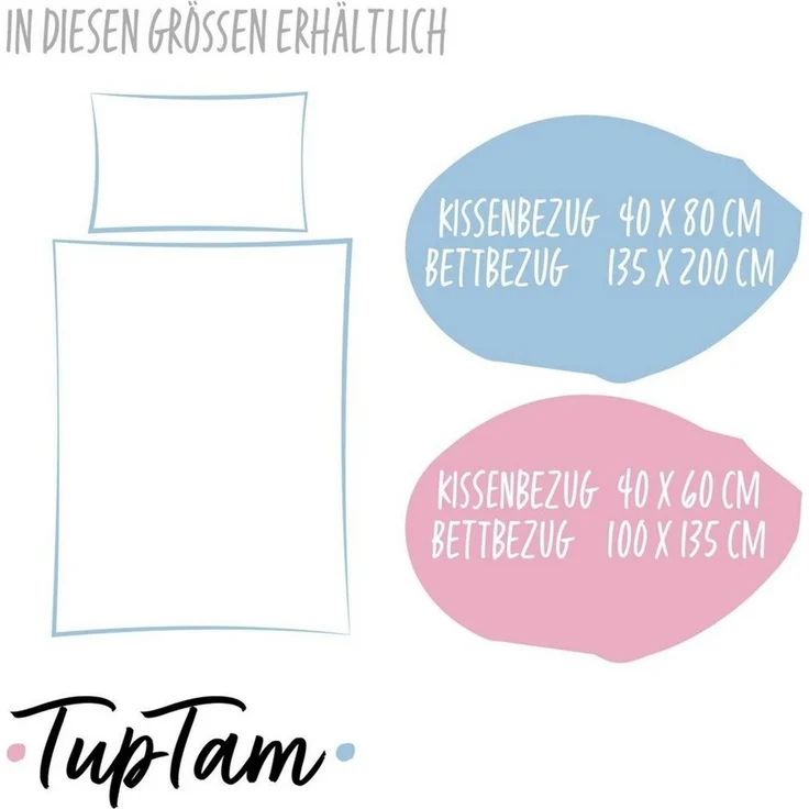 TupTam Kinderbettdecke-Set, Ganzjahresdecke, 2tlg., 1x Bettdecke, 1x Flachkissen, Graue Galaxie, 135x100 cm – Bild 3