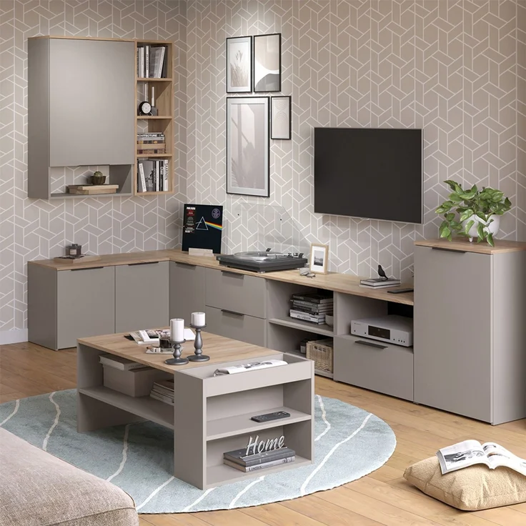 Wohnwand Wido Greige 5 Teile Vicco – Bild 6