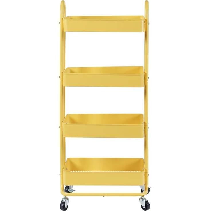 en.casa Küchenrollwagen Pyhäntä mit 4 Ebenen Gelb, 103,5 x 46 x 35 cm – Bild 6