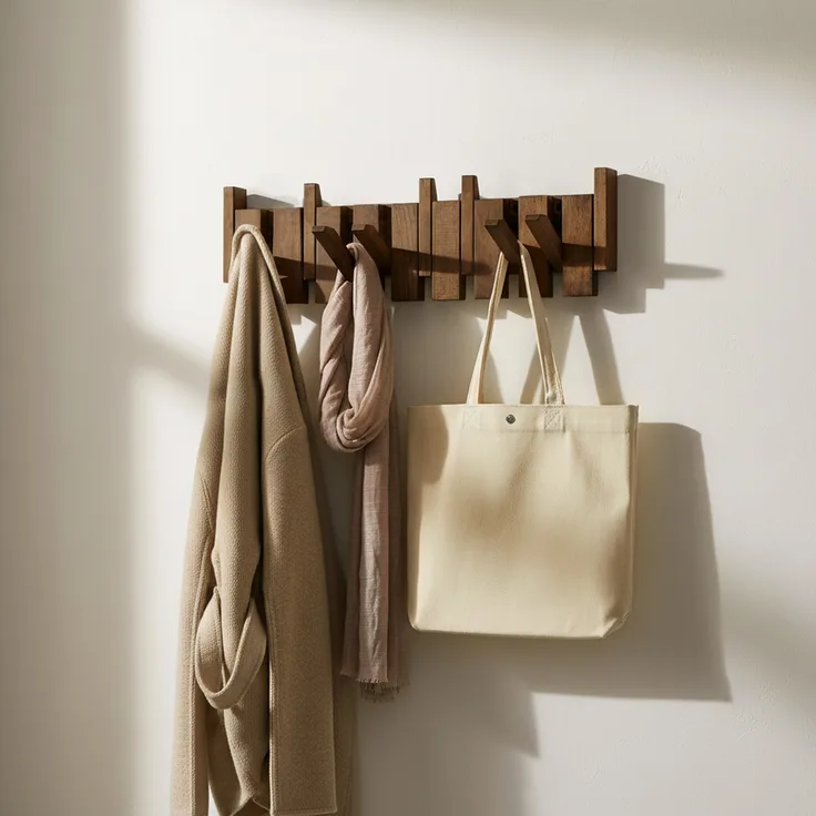 HOME DELUXE Garderobenleiste PORTE Nussbraun - 56 x 15 cm
