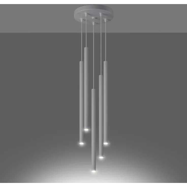 Sollux Lighting Pendelleuchte PASTELO 5P, weiß, 5xG9, 8W, Stahl, 110x25x25cm, modernes Design für Wohnzimmer und Esszimmer – Bild 3