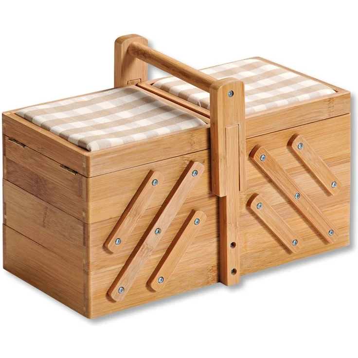 KESPER® Nähkästchen mit 6 Fächern und 2 Nadelkissen (1 St), FSC®-zertifizierter Bambus – Bild 2