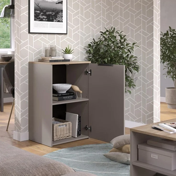 Kommode Wido Greige 50 x 80 cm mit Regal Vicco – Bild 5